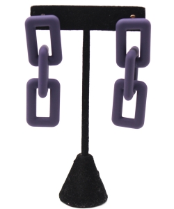 Matte Colored Chain Driop Earings ES700232 VIOLET